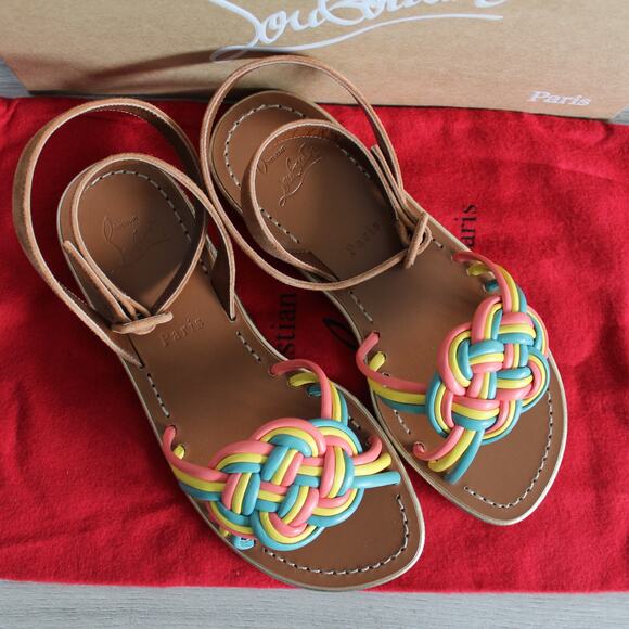 Christian Louboutin Ella Rainbow Braided Sandals - Picture 6 of 15